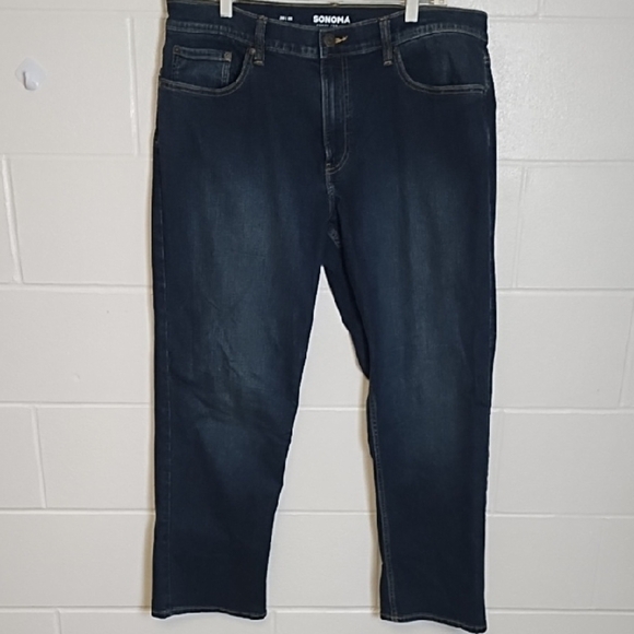 Dark Denim Stretch Jeans Classic Relaxed Everyday Jean - Picture 3 of 12